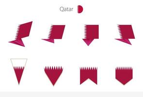 qatar nationell flagga samling, åtta versioner av qatar vektor flaggor.