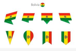 Bolivien-Nationalflaggensammlung, acht Versionen von Bolivien-Vektorflaggen. vektor