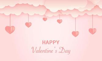 papper skära begrepp i form av en hjärta på rosa bakgrund. vektor symboler av kärlek för Lycklig kvinnors, mammas, hjärtans dag, och födelsedag hälsning kort mönster.