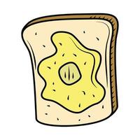 Brot mit Butter Lebensmittel minimalistisch vektor