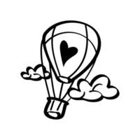 varm luft ballong kärlek vektor