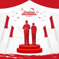 indonesien oberoende dag hälsning kort begrepp illustration vektor