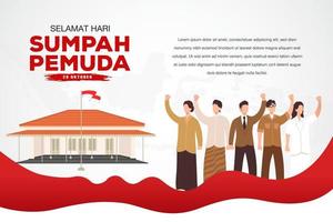 vektor illustration. selamat hari sumpah pemuda. översättning Lycklig indonesiska ungdom lova. lämplig för hälsning kort, affisch och baner.