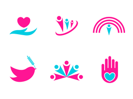 Vänlighet och välgörenhet Logo Vektorer