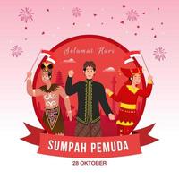 Vektor-Illustration. Selamat Hari Sumpah Pemuda. Übersetzung Happy Indonesian Youth Pledge vektor