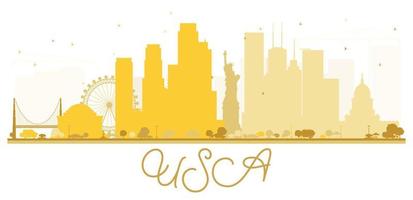 usa skyline goldene silhouette. vektor