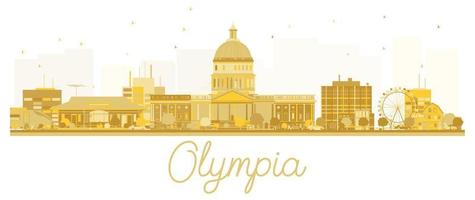 goldene silhouette der skyline der stadt olympia. vektor