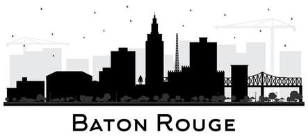 baton rouge louisiana skyline der stadtsilhouette mit schwarzen gebäuden isoliert auf weiß. vektor