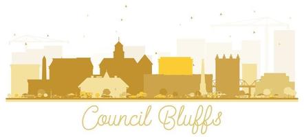 Council Bluffs Skyline goldene Silhouette. vektor