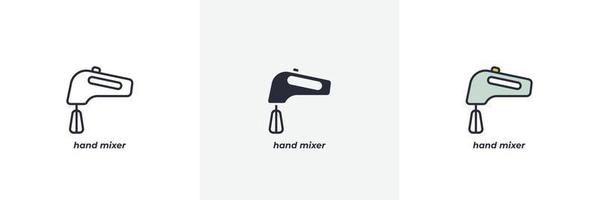 hand mixer ikon. linje, fast och fylld översikt färgrik version, översikt och fylld vektor tecken. aning symbol, logotyp illustration. vektor grafik