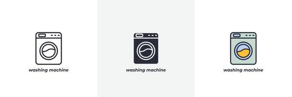 tvättning maskin ikon. linje, fast och fylld översikt färgrik version, översikt och fylld vektor tecken. aning symbol, logotyp illustration. vektor grafik