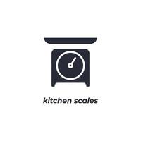 Vektorzeichen Küchenwaage Symbol ist auf einem weißen Hintergrund isoliert. Symbolfarbe editierbar. vektor