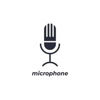 Vektor-Zeichen-Mikrofon-Symbol ist auf einem weißen Hintergrund isoliert. Symbolfarbe editierbar. vektor