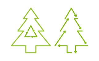 grüne Weihnachtsbaum-Symbol. umweltfreundliche weihnachtskartenfeier. vektor
