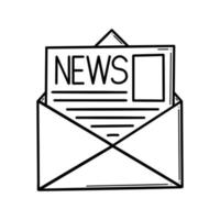 Newsletter-Linienvektor-Symbol. E-Mail skizzieren. Umschlag mit Buchstabenvektorzeichen, lineares Piktogramm