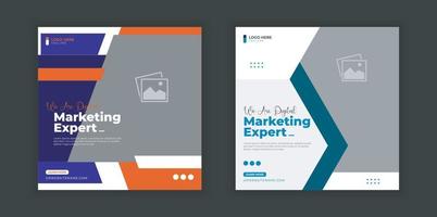 Post-Template-Design für digitales Marketing in sozialen Medien und Web-Banner-Vorlage vektor