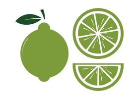 juice stänk citron, kalk färsk frukt, skivor. uppsättning citrus- färsk samling, minimalistisk vektor