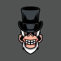 Yeti-Tophat-Maskottchen-Designvektor vektor