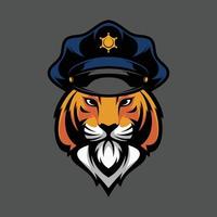 tiger polis maskot design vektor