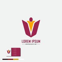 partnerskap logotyp design illustration, ungdom mänsklig logotyp, stipendium fundament logotyp, ung gemenskap, ungdom Centrum, studie aktiviteter, ungdom samarbete, framtida ledarskap i platt vektor