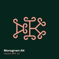 monogram ak logotyp vektor