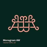 Monogramm-Logo aw vektor