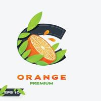 alfabet c orange frukt utgåva vektor