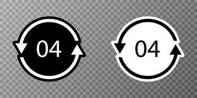 pe-ld 04 Recycling-Code-Symbol. Kunststoff-Recycling-Vektor-Polyethylen-Zeichen mit niedriger Dichte. vektor