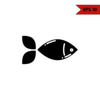 illustration av fisk glyf ikon vektor