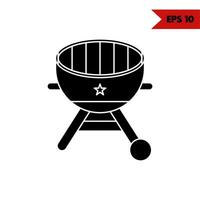 Illustration des Grill-Glyphen-Symbols vektor