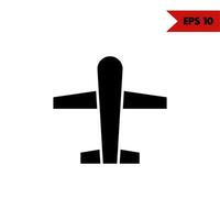 Illustration des Flugzeug-Glyphen-Symbols vektor