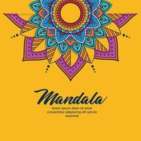 Mandala-Hintergrund, fröhliche Diwali-Vektorillustration Festliche Diwali- und Deepawali-Karte Das indische Lichterfest auf farbigem Hintergrund vektor