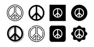 Satz von Friedenssymbolen. Friedenssymbol Zeichen. Friedenssymbole. Friedenslogo. Vektor-Design-Illustration vektor