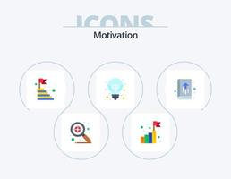 Motivation flach Icon Pack 5 Icon Design. Buchen. großartige Idee. oben. gute Idee. große Idee vektor