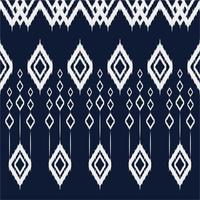 stoff ethnisches ikat nahtloses muster. geometrische Raute Dreiecksform Zickzack schwarz-weißer Hintergrund. kunstvolle afrikanische Stammes-Ikat-Linienmuster. Vektor-Illustration modernes Retro-Vintage-Design. vektor