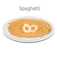 Italienische Pasta-Nudel-Menü. Sammlung italienischer Nudelgerichte. vegane pasta spaghetti nudeln menü nahaufnahme illustration. vektor