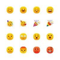 abgerundete Emoji-Symbole gesetzt vektor
