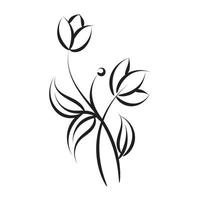 minimales Tattoo-Design mit Blumenlinien. vektor
