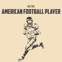 retro american-football-spieler-vektor-vorrat-illustration vektor