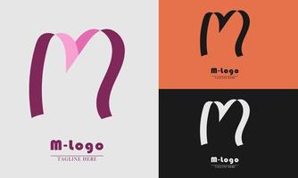 de brev m är enkel och elegant med två Färg val för de logotyp ikon vektor