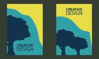 illustration träd bakgrund bok omslag vektor design för kreativ marknadsföra