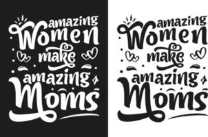 hand dragen text mamma typografi design med blommig element kan vara Begagnade på mugg, t-shirt vektor