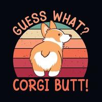 gissa Vad corgi stånga - retro corgi hund design vektor