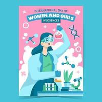 Poster zum internationalen Tag der Frauen und Mädchen in der Wissenschaft vektor
