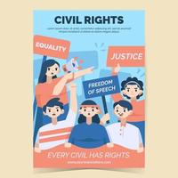 Plakatvorlage für Bürgerrechte vektor