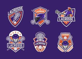 sport lacrosse logotyp uppsättning vektor