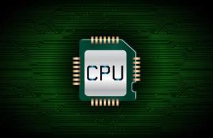 moderner cybersicherheitstechnologiehintergrund mit cpu-chip vektor