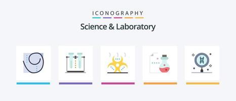 Science Flat 5 Icon Pack inklusive Biologie. Labor. Rohr. Flaschen. Infektion. kreatives Symboldesign vektor