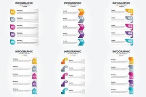 flaches Designset der Vektorillustrations-Infografiken für Werbebroschürenflieger und -zeitschrift vektor