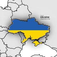glücklicher unabhängigkeitstag der ukraine, karte, flagge vektor